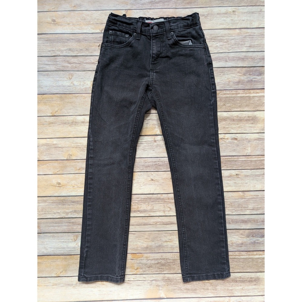 Levi's 511 Slim Jeans Boys Size 12 Reg Cotton Blend Black Adjustable Waistband